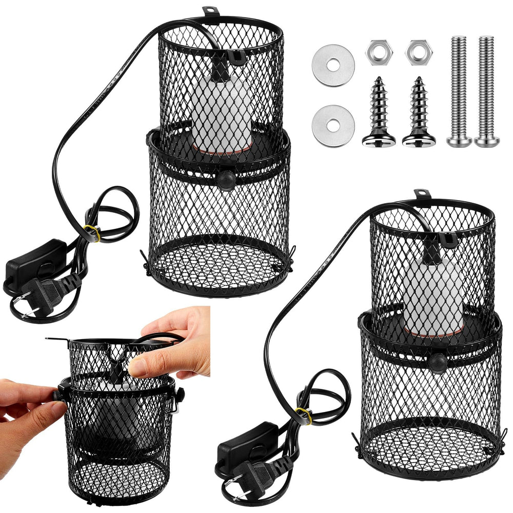 VIHOSE two-pack reptile heat lamp holders provide secure installation and even heat distribution.