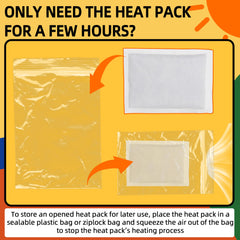 VIKOS heat pack kneading detail showing extended service life through air exposure.