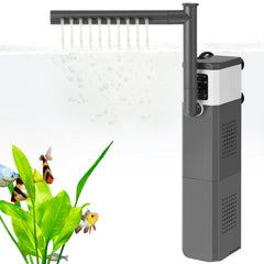 VILLNO aquarium filter with 15W power and 210GPH flow for 25-55 gallon tanks.
