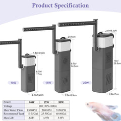 VILLNO adjustable-flow outlet for customizable tank circulation and aeration.