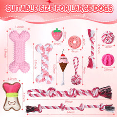 Vinsot rope tug toy pink for interactive games and bonding.