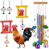 VioraWhite wind chime toy for chickens, boosts activity and coop enrichment
