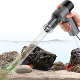Vipask electric aquarium gravel cleaner kit demonstrating strong suction for debris removal