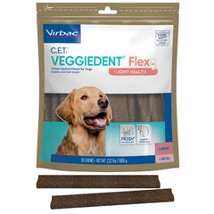 Virbac C.E.T. Veggiedent Flex large dog bag with tartar-control chews for oral care