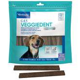 Virbac CET VEGGIEDENT FR3SH chews in pack front view for daily dental cleaning.