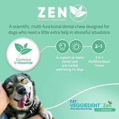 Small-dog use: VeggieDent Zen chews under 11 lbs easy dental care.