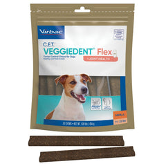 Virbac VeggieDent Flex small dog chew front view supports oral cleanliness and breath freshness