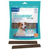 Virbac VeggieDent FR3SH bag with 30 chews for easy daily dental care.