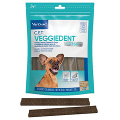 Virbac VeggieDent FR3SH small-dog chews pack for tartar control and breath refresh