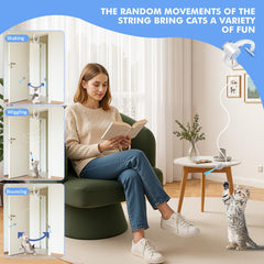 Virgooer toy showing adjustable ropes and feather mice for versatile setups.
