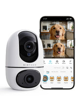 Virtavo pet camera indoor 360° PTZ dual views for real-time pet monitoring in any room.