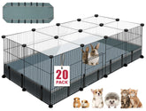 VISCOO 20-panels playpen front view showing sturdy coated steel frame for reliable containment