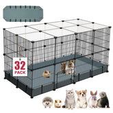 VISCOO 32-panel playpen assembled for spacious indoor play