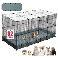VISCOO 32-panel playpen assembled for spacious indoor play