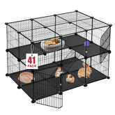 VISCOO 41-panels playpen assembly shows a sturdy enclosure for small pets.