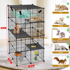 VISCOO cat cage multi-door design enables easy access for feeding and cleaning.