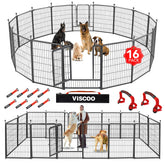 VISCOO dog playpen 16-panel setup shows versatile yard enclosure for safe play.