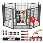 VISCOO dog playpen with eight-panel outdoor setup enhances pet safety and play space