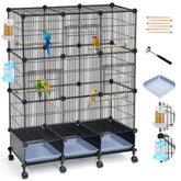 VISCOO Encrypted Bird Cage full view showing spacious living for small to mid-size birds