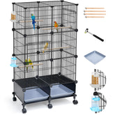 VISCOO 46 inch cage exterior view shows sturdy powder coated frame for lasting use
