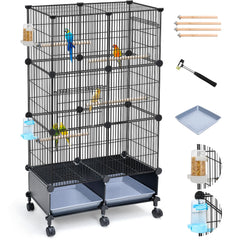 VISCOO 46 inch cage exterior view shows sturdy powder coated frame for lasting use