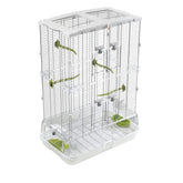 Vision M02 wire bird cage with debris guard keeps mess inside the cage.