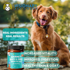 Duck Meat Spread on lick mat by Visionary Pet Foods for engaging enrichment.