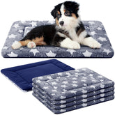 VitalCozy 4pc blue dog crate pad pack shows soft padding for cozy crate comfort.