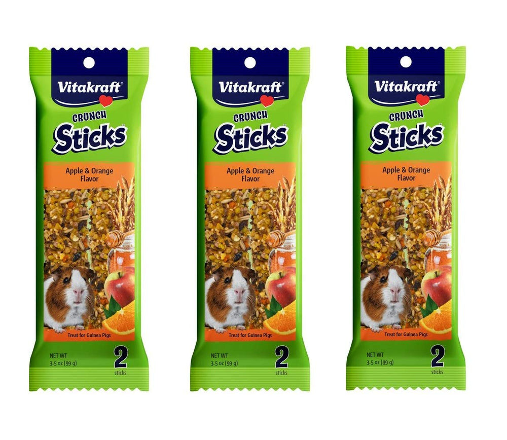 Vitakraft Crunch Sticks Apple Orange Pack – promote natural chewing for guinea pigs.