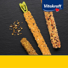 Vitakraft Crunch Sticks parakeet apple center showing natural ingredients