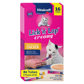 Vitakraft Lick 'N' Lap chicken broth tubes for cat hydration and flavor