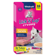 Vitakraft Lick 'N' Lap chicken broth tubes for cat hydration and flavor