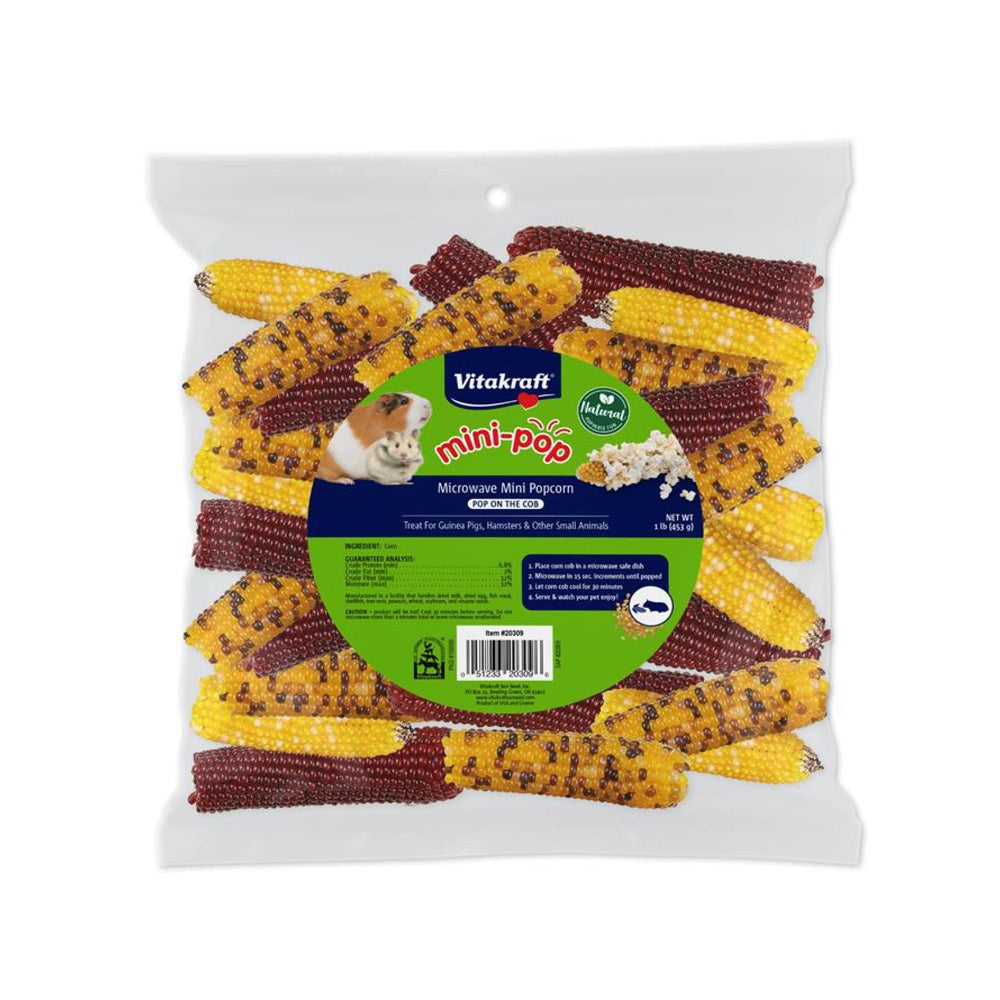 Vitakraft Mini Pops microwavable-snack for small pets adds a light crunch during treat times.