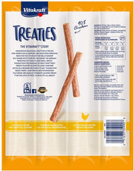 Vitakraft Treaties smoked chicken sticks close-up showing real chicken first ingredient