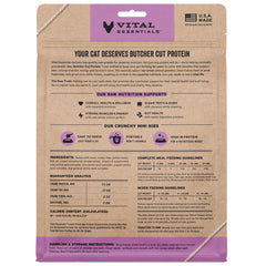 Vital Essentials mini nibs in bowl highlights grain-free nutrition and easy topping
