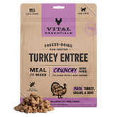 Vital Essentials freeze-dried turkey mini nibs close-up showing a protein-rich bite for meals