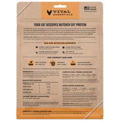 Vital Essentials freeze-dried cat food close-up of pork mini nibs for protein-packed feeding.