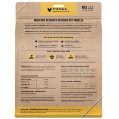 Vital Essentials bag open; convenient serving for quick, protein-rich meals.
