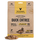 Vital Essentials freeze-dried duck mini nibs in a bowl showing protein-rich meal option