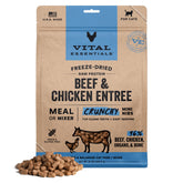 Vital Essentials freeze-dried mini nibs close-up showing premium beef and chicken protein for lean muscles