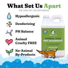 Vital Pet Life dog shampoo coat shine after bath.