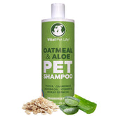 Vital Pet Life dog shampoo foaming lather cleans fur gently.