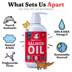 Vital Pet Life Salmon Oil dog coat shine and skin comfort