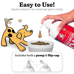 Vital Pet Life salmon oil supports pet skin comfort for dry patches
