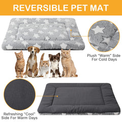 VitalCozy dog crate pad with reversible plush side for warm comfort.
