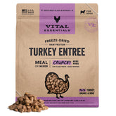 Vital Essentials freeze-dried turkey nibs bag offers convenient protein for meals.