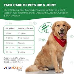 Vitamatic Turmeric for Dogs chews closeup emphasizing bioavailability benefits