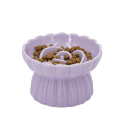 Vitisyao ceramic cat slow feeder bowl with raised design promotes paced meals.