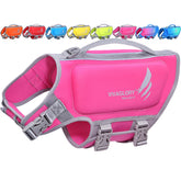 VIVAGLORY high buoyancy dog life vest with pink color and handle for easy control