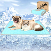 Vivifying cooling blanket for dogs with ice silk top keeps pets cool on warm days.
